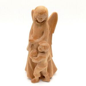 Gardena Art Gaurdian Angel Child Hand Carved Made in Italy 3" High Estate Find